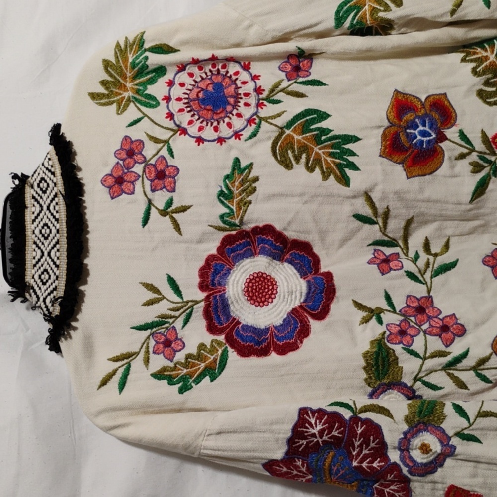 SALE! Zara TRF Embroidered Jacket W Pockets Sz.S-M Hardly Worn - Picture 9 of 10